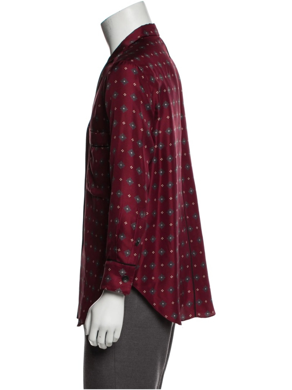 rag & bone 100% silk pajama top and pants Rudy set diamond print - Picture 3 of 11